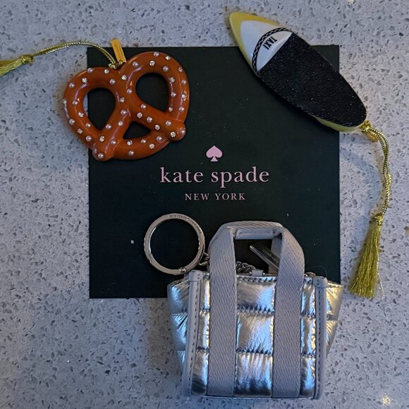 kate spade Accessories - Kate Spade Ornaments and Keychain Bag Charm (Shoe Taxi, Pretzel and Classic Bag)